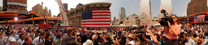 Freedom Towers cornerstone ceremonies from July 4, 2004